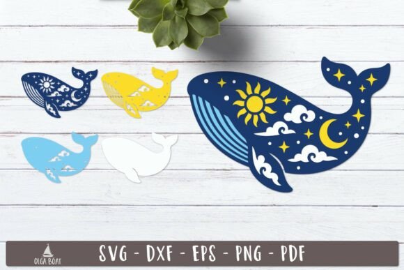 3d Celestial Whale Layered SVG Design: A Creative Powerhouse for Makers