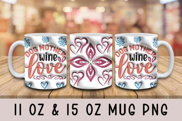 3D Dog Mother Wine Iove Design: A Unique Digital Asset