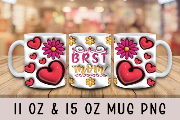 3D Inflated Brst Mom Mug Design PNG – Creative, Clear, and Ready to Use