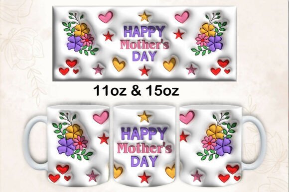 3D Inflated Happy Mother’s Day Mug Wrap