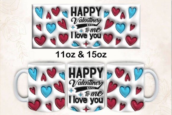 3D Inflated Happy Valentines Day I Love