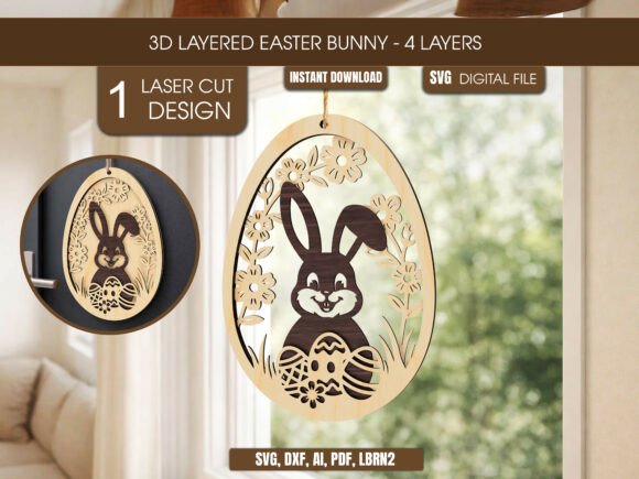 3D Layered Easter Bunny SVG: A Versatile Choice for Spring Decor Projects