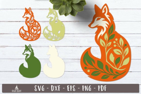 3d Layered Fox SVG Animal Design
