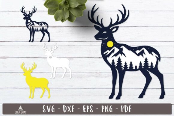 3d Mountain Deer Layered SVG Design: Elevating Your Outdoor-Inspired Crafts