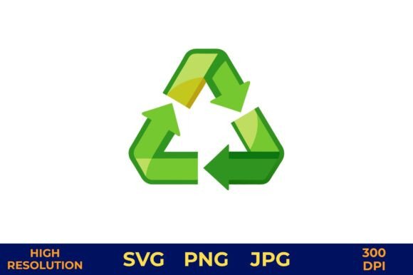 3D Recycling Icon in Vector Design