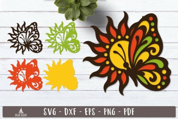 3d Sun Butterfly SVG Layered Design: Bringing Depth to Your Creative Projects