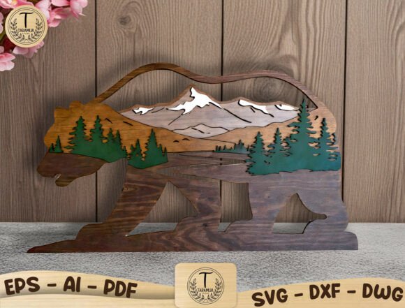 Bear Mountain Scene Laser Cut File SVG: Integrating Nature-Inspired Design into Your Creative Workflow