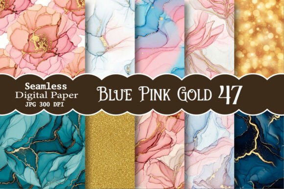 Blue Pink Gold Digital Paper: Creative Possibilities at Your Fingertips