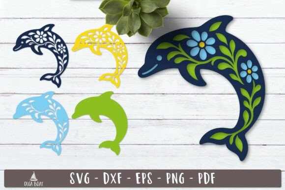 Bring the Ocean to Life with the 3d Floral Dolphin Layered SVG Design