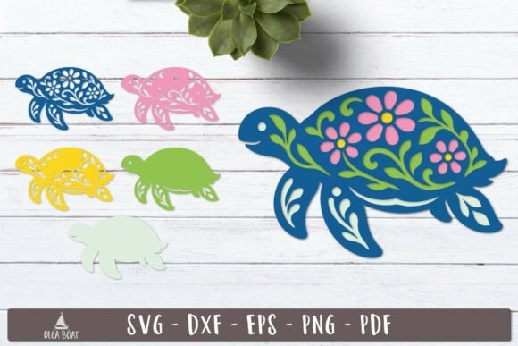 Bringing Nature to Life: The Art of 3D Floral Turtle Layered SVG Designs