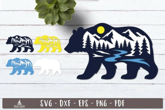 Bringing the Wild to Your Workspace: The 3d Mountain Bear Layered SVG Design