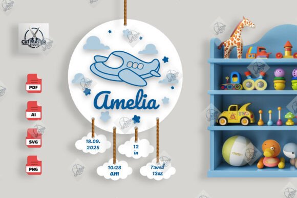 Cloud Journey Baby Stats Sign SVG: A Creative and Customizable Nursery Décor Solution