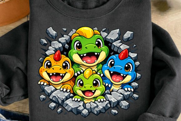 Cute Baby Dinosaur Family Cartoon Dino