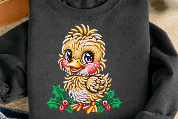 Cute Duckling Faux Yarn Embroidery PNG: A Versatile Design for Creative Projects