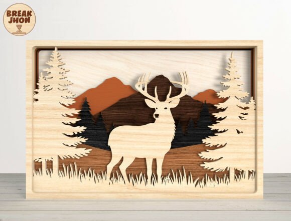 Deer Layered Shadow Box Laser Cut SVG