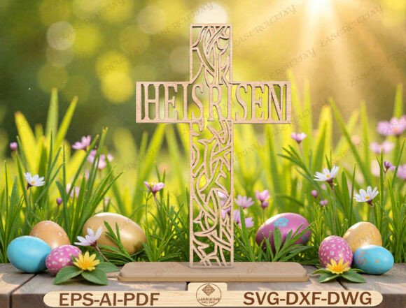 Easter Cross Sign Laser Cut File: A Versatile Design for Faith-Based Craft Projects