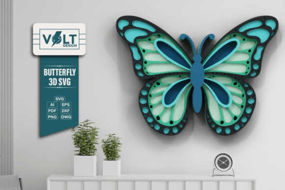 Elevate Your Decor with the Cute Butterfly 3D SVG Multilayered