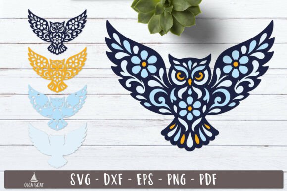 Evaluating the 3d Floral Owl Layered SVG Design