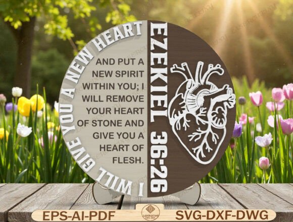 Ezekiel 36:26 Sign Laser Cut File