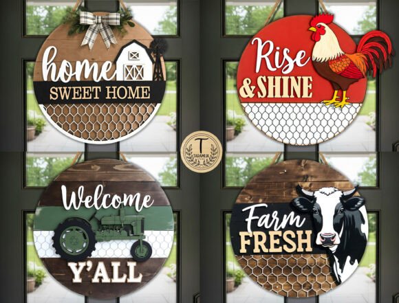 Farm House Round Door Hanger Laser Cut: A Rustic Touch for Modern Home Décor