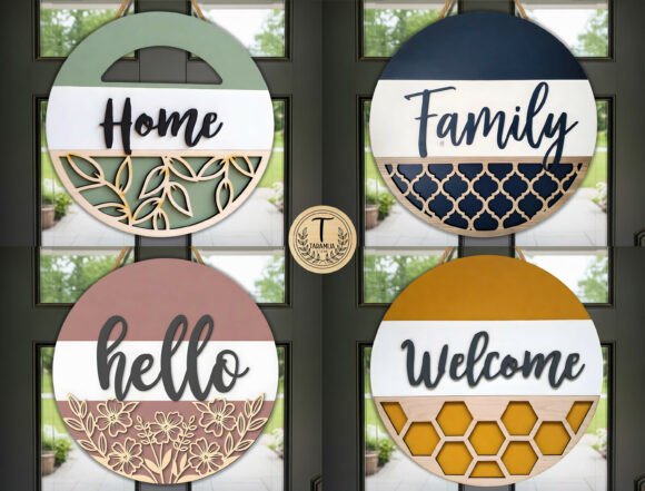 Farmhouse Door Sign SVG Bundle for Creative Home Projects