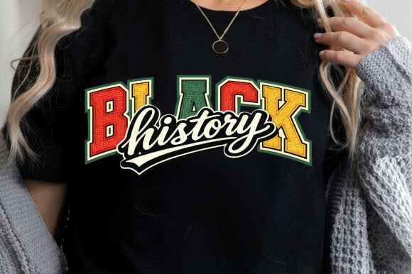Faux Embroidery Black History PNG