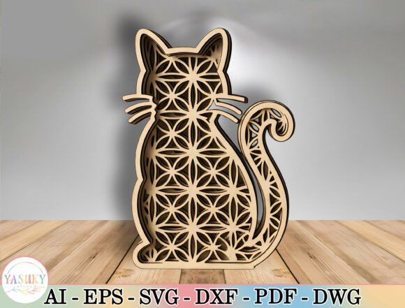 Geometric Cat SVG Laser Cut File: Elegance Meant for Every Maker