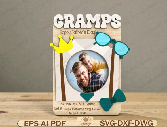 Gramps Photo Frame Laser Cut File SVG – A Thoughtful Gift with Precision Design