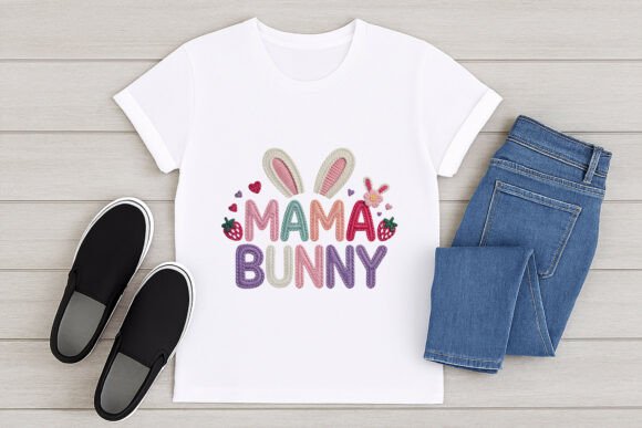 Mama Bunny Cute Easter Design PNG