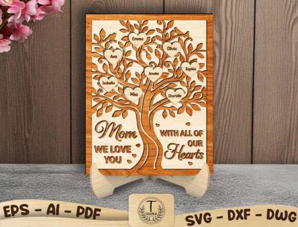 Mother’s Day Tree with Names Laser Cut