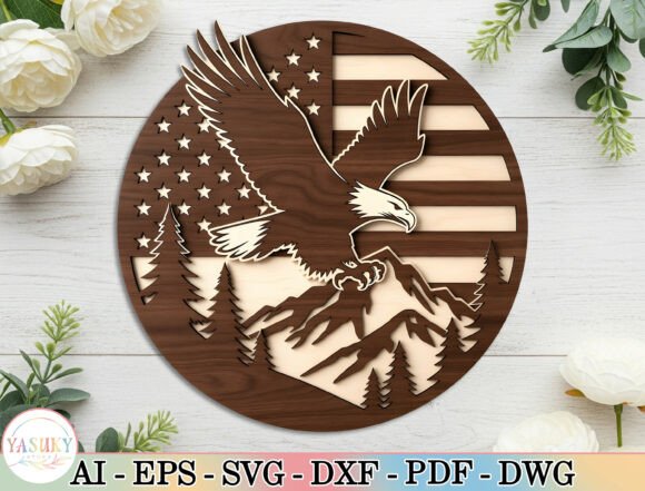 Patriotic Eagle Door Hanger Laser Cut – A Symbol of Freedom and Craftsmanship
