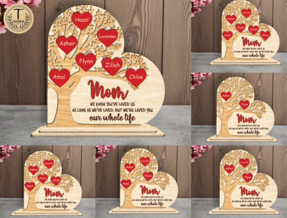 Personalized Mom Tree Laser Cut File SVG: A Meaningful Design for Custom Family Keepsakes