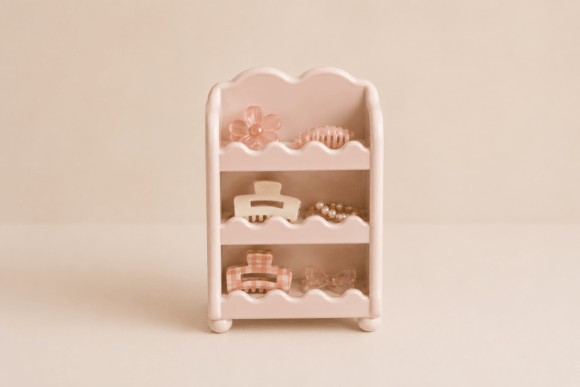 Scallop Hair Clip Organizer STL Vanity: A Stylish Solution for Compact Hair Accessory Storage