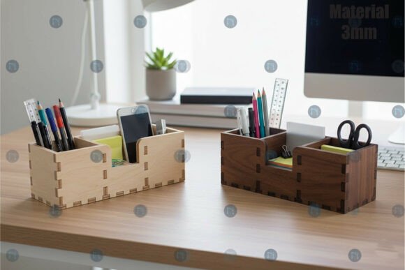 Streamline Your Workspace with Laser Cut Desktop Organizer SVG