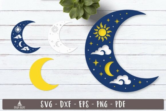 Unlocking Nighttime Magic with the 3d Celestial Moon SVG Layered Design